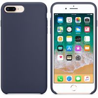 Hoogwaardige Silicone Case / Cover / Hoes voor iPhone 8 Plus / 7 Plus Donkerblauw (Midnight Blue)