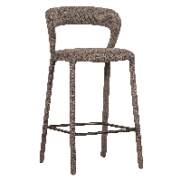 WOOOD Barstoel 'Noble' Geweven stof, kleur Taupe (zithoogte 71cm)
