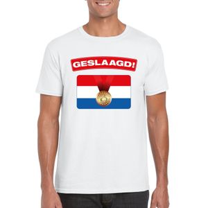 Geslaagd thema vlag t-shirt wit heren