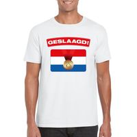 Geslaagd thema vlag t-shirt wit heren