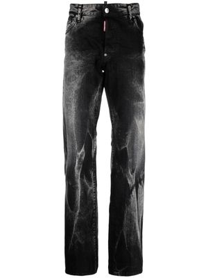 DSQUARED2 jean droit à effet délavé - Gris