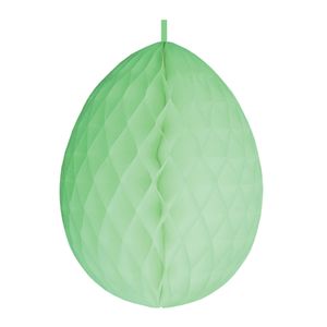 Hangdecoratie honeycomb paasei pastel groen van papier 30 cm