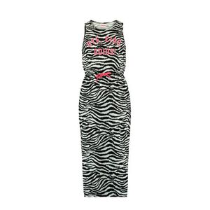 CoolCat Junior maxi jurk Dacy met zebraprint zwart/wit/roze
