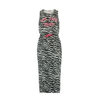 CoolCat Junior maxi jurk Dacy met zebraprint zwart/wit/roze - thumbnail
