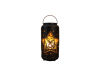 Lantaarn kerst d12h25.5 cm zwrt/goud - Annas collection