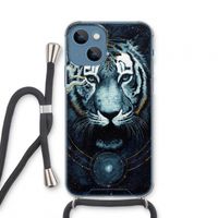 Darkness Tiger: iPhone 13 mini Transparant Hoesje met koord