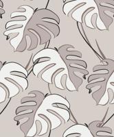 Novamur Kylie Behang met wit grijze monstera print - 81606