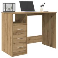 Bureau 102x76x50 cm bewerkt hout artisanaal eikenkleur
