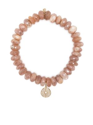 Sydney Evan bracelet en or 14ct à pierres de lune - Rose