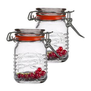 Weckpotje/inmaakpotje - 2x - mini - 70 ml - glas - met beugelsluiting - D5 x H8 cm