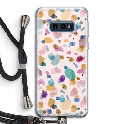 Terrazzo Memphis Pink: Samsung Galaxy S10e Transparant Hoesje met koord