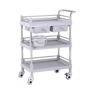 Serveerwagen - Laboratorium - 3 legborden elk 53 x 38 x 14 cm - 2 laden - 30 kg