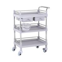 Serveerwagen - Laboratorium - 3 legborden elk 53 x 38 x 14 cm - 2 laden - 30 kg