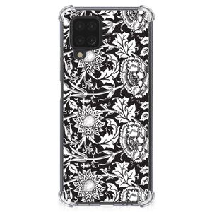 Samsung Galaxy A12 Case Black Flowers