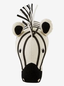 Zebra muurtrofee wit/zwart