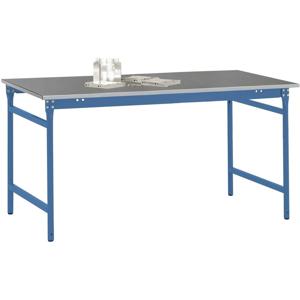 Manuflex BB3044.5007 Bijzettafel basis stationair met staalbeslag schijf in stralend blauw RAL 5007, bxdxh: 1250 x 800 x 780 mm Stralend blauw (RAL 5007)