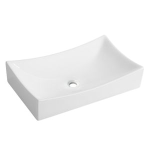 BWS Opzetwastafel Gaia Keramiek Geen Overloop 650x395x135mm Wit