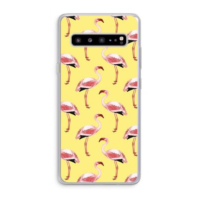 Flamingo's geel: Samsung Galaxy S10 5G Transparant Hoesje