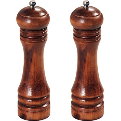 Donkerbruin beukenhouten peper- en zoutstel 22 cm