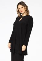 Yoek Tuniek wide bottom cut-out | Zwart | Maat 46/48
