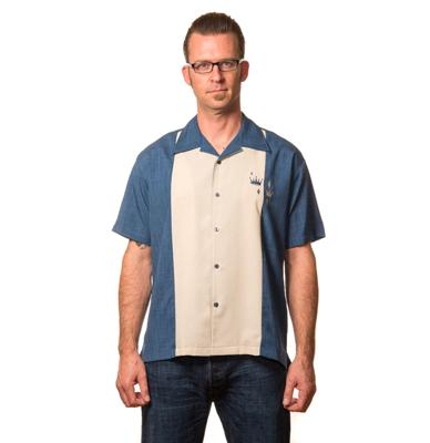 Contrast Crown Button Up Shirt Blue -S | 29% korting Contrast Crown Button Up Shirt Blue -S | 29% korting