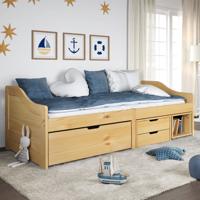 Slaapbank met 3 lades IRUN 90x200 cm massief grenenhout