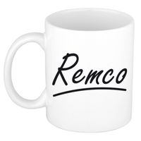 Remco voornaam kado beker / mok sierlijke letters - gepersonaliseerde mok met naam - Naam mokken - thumbnail