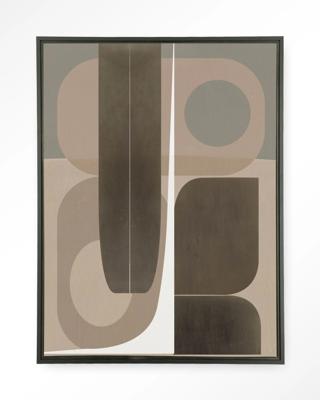 Urban Cotton Wandkleed 'Delicate' 110 x 145cm in Floating Frame - black