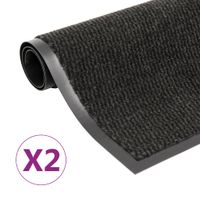 VidaXL Droogloopmatten 2 st rechthoekig getuft 40x60 cm zwart - thumbnail