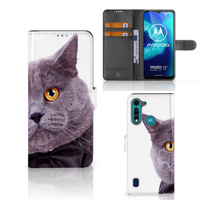 Motorola G8 Power Lite Telefoonhoesje met Pasjes Kat