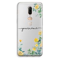 Gele bloemen: OnePlus 6 Transparant Hoesje