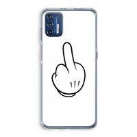 Middle finger white: Motorola Moto G9 Plus Transparant Hoesje