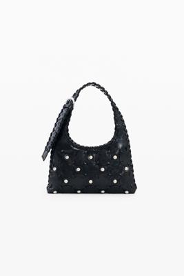 Tas met studs in leerlook - BLACK - U Tas met studs in leerlook - BLACK - U