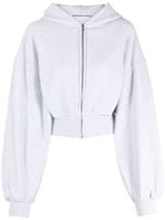 Alexander Wang hoodie crop à fermeture zippée - Gris - thumbnail