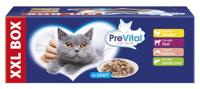 PREVITAL XXL BOX Smaakmix met Kip, Kalfsvlees, Zalm en Lever in saus - nat kattenvoer - 48 x 100g