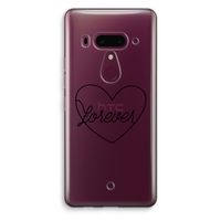 Forever heart black: HTC U12+ Transparant Hoesje