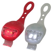 2x LED fietsverlichting/lampen set siliconen voor en achter - thumbnail