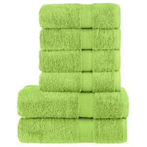 VidaXL 6-delige handdoekenset solund 600 g/m² appelgroen