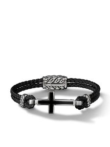 David Yurman bracelet Exotic Stone Cross en argent sterling (3 mm) - Noir