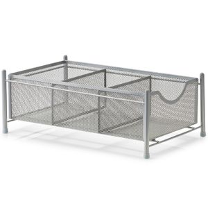 Keuken/keukenkast organizer uitschuifbaar - zilver - 25 x 40 x 15 cm - metaal