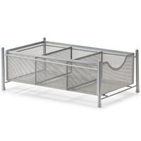 Keuken/keukenkast organizer uitschuifbaar - zilver - 25 x 40 x 15 cm - metaal