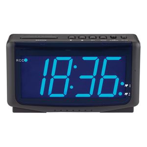 Zendergestuurde LED-wekker met blauw display