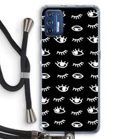 Eye pattern #3: Motorola Moto G9 Plus Transparant Hoesje met koord