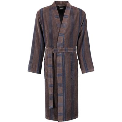 Cawö Cawö Heren Kimono Badjas extra licht 2508 - Tabak 48