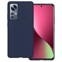 Basey Xiaomi 12 Pro Hoesje Siliconen Hoes Case Cover -Donkerblauw - thumbnail