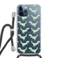 Dinos: iPhone 12 Pro Max Transparant Hoesje met koord