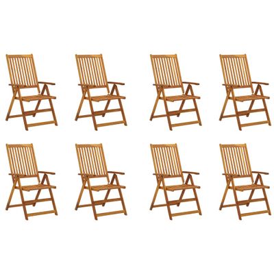 Tuinstoelen 8 st inklapbaar massief acaciahout