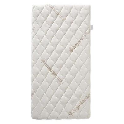 Babymatras van biologisch katoen - 60x120x10 cm - 100% katoen - Afneembare hoes - Geen chemische behandeling