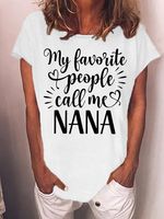 Women's My Favorite People Call Me Nana Funny Graphic Printing Text Letters Casual Cotton-Blend Loose T-Shirt - thumbnail