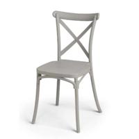 Stoel Gift Decor Grijs Polypropyleen 44 x 82,5 x 46 cm Kruis